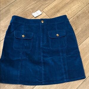 J.Crew Blue Corduroy Mini Skirt size 8 Brand New with Tags